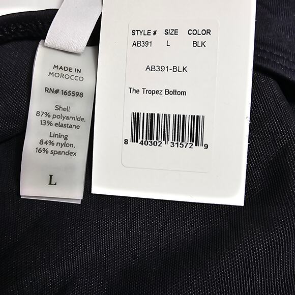 Andie Swim X Demi Moore Womans size L The Tropez Bikini Bottoms in Black NEW - Picture 7 of 8